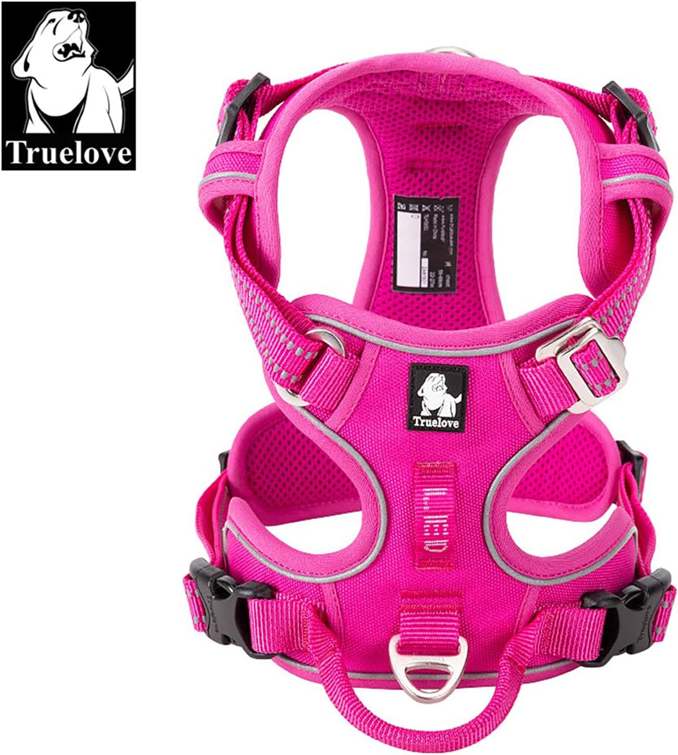 TRUE LOVE Dog Harness No Pull Nylon Reflective Pet Harness Adjustable Comfortable Control Step-in Brilliant Colors Truelove TLH56512