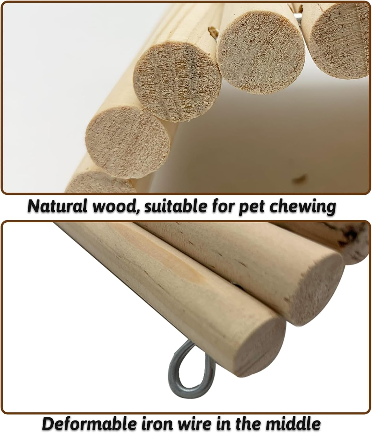 Hamiledyi 15.66 x 7.8 Inches Wooden Reptile Hideout Bearded Dragon Bendy Bridge Climbing Ladder Hiding Hut Reptiles Hide Cave Habitat Decor for Lizards Gecko Spiders Snakes Tortoise