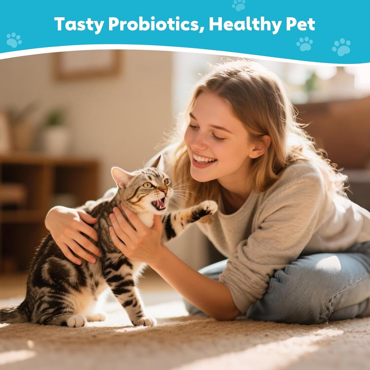 Probiotics for Cats - Cat Probiotic Supplement for Digestive & Gut Support, Diarrhea Relief, Immunity Booster, Cat Probiotic Powder with 9 Billion CFU and Prebiotics, 120 Capsules
