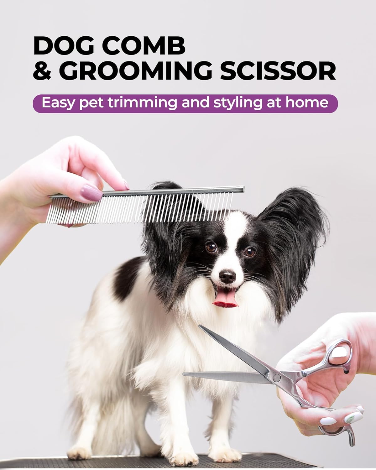 Dog Brush for Shedding Grooming,6 Pack Long-Pin Brush Set for Long Haired Dog Cat Goldendoodles Poodles Doodles Purple