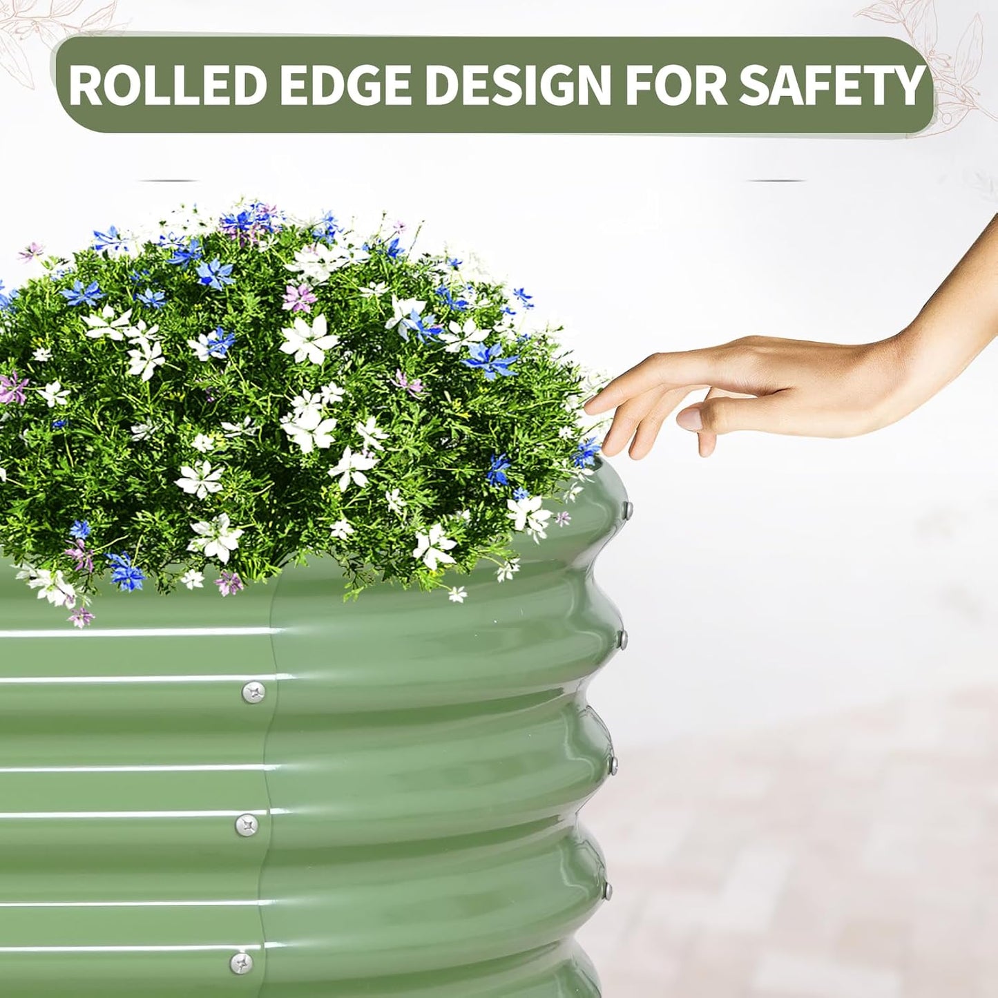 Galvanized Raised Garden Bed Outdoor- 2 Pcs Raised Beds for Gardening| Metal Planter Box, Steel Raised Garden Bed Kit with Gloves for Vegetables, Flower, Herbs (6x2x1.4FT, Green)