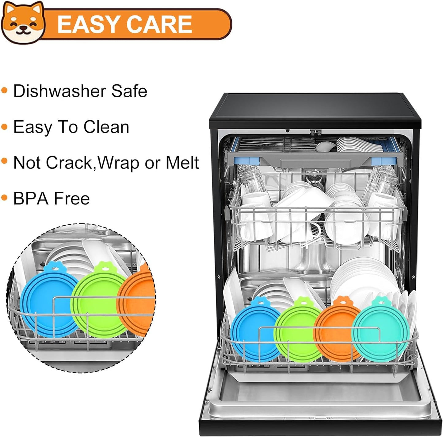 2 Pack Pet Food Cans Lids, Silicone Food Can Covers for Dog and Cat, BPA Free/Food Safe/Universal, One Fit Most Standard Size Food Can Top Red/Blue