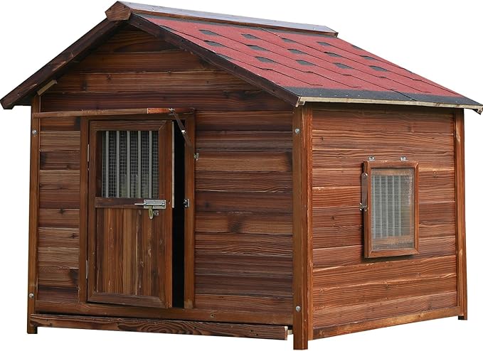 Large Dog House Outdoor,Weatherproof Big Dog Kennel with Removable Floor&Roof,insulate Warm Dog House Outside, XXL Pet Houses, 2XL-42.51''(D) X34.64''(W) X41.33''(H)