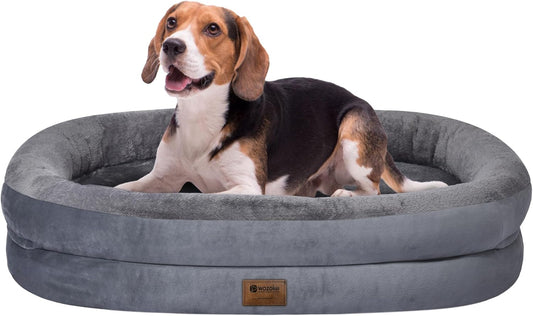 Orthopedic Waterproof Large Dog Bed: Washable Dog Bed with Bolsters - Removable Orthopedic Cover for Medium L XL Large Sized Pet - Non-Slip