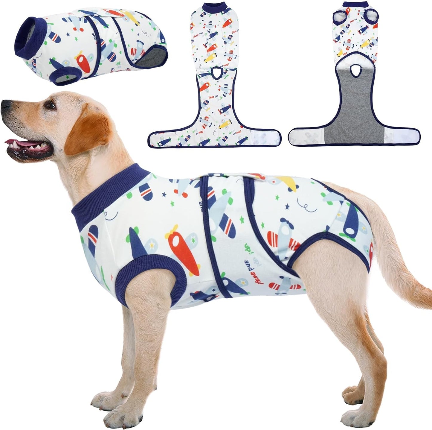 Kuoser Recovery Suit for Dogs Cats After Surgery, Professional Pet Recovery Shirt Dog Abdominal Wounds Bandages, Substitute E-Collar & Cone,Prevent Licking Dog Onesies Pet Surgery Recovery Suit