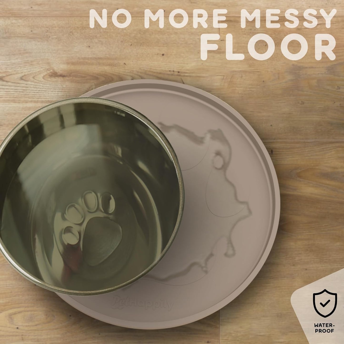 Dog Food Mat Round 10" - Raised Edges Dogs Mat for Food and Water Prevent Spill, Waterproof Cat Food Mats Protect Floors, Easy Clean Dog Bowl Mats for Food and Water, Silicone Pet Feeding Placemats