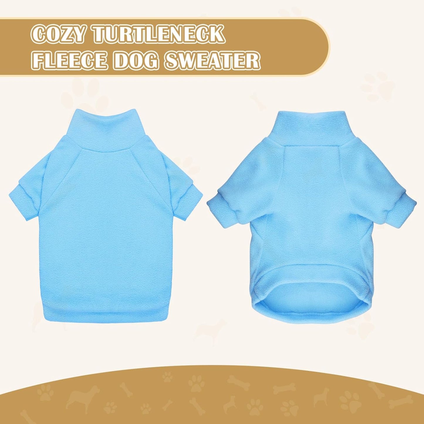 3 Pack Dog Sweaters for Large Dogs, Fleece Dog Sweater Large Pet Clothes Turtleneck Soft Warm Pet Sweatshirt Boy Girl(Gray+Blue+Coffee,L)