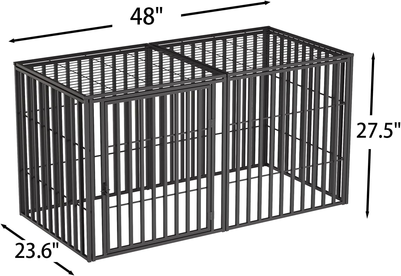 Steel Tube Heavy Large Dog Crate, 48" L x 28" H Dog Crates for Medium Large Dogs, Big Dog Cage, Dog Kennel, Puppy Dog Playpen with Top, Pet Cage, Indoor, New Model
