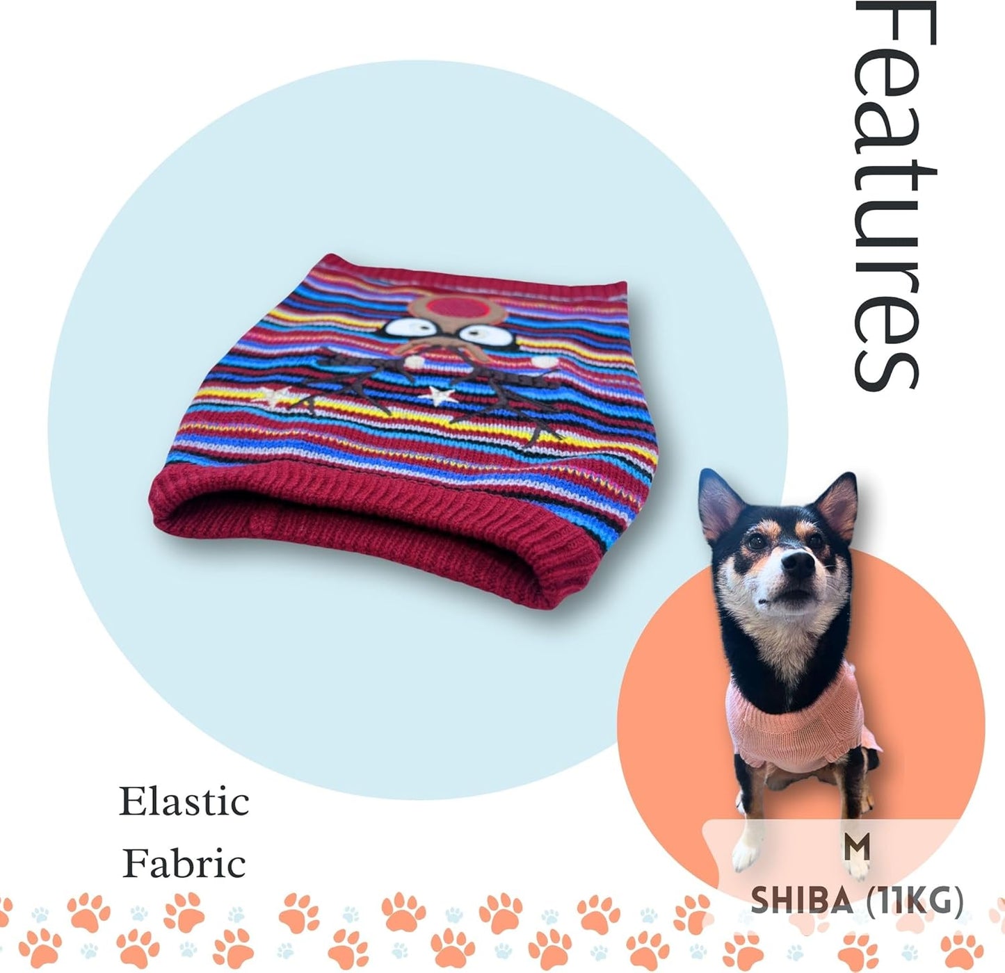 Cute Sweater for Dogs and Cats Soft Flannel Pet Outfit Warm and Cozy Animal Hoodie Small to Large Pet Clothes for Halloween Parties and Everyday Wear (Large, Colorful Deer)