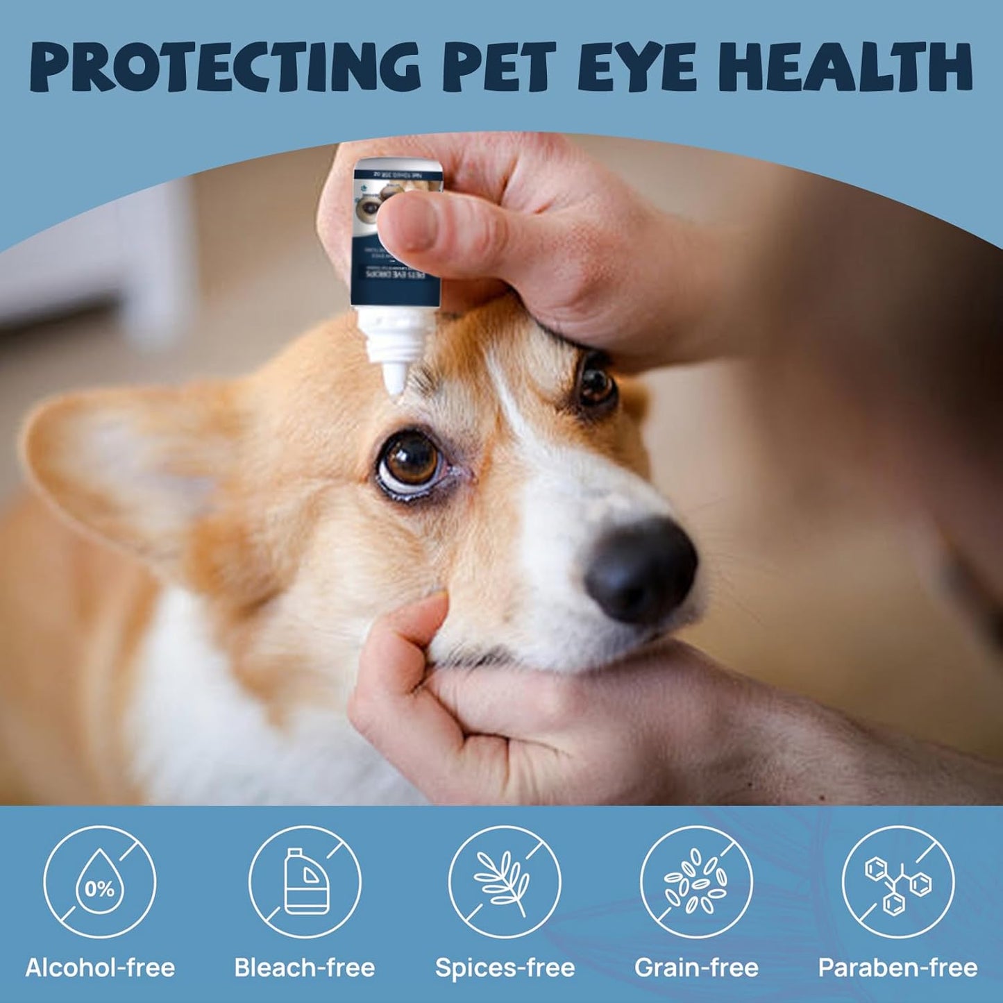 Cataract Drops For Dogs, Natural Safe Dog Eye Drops For Soothe Itching Irritation & Dry Eyes, Improve Eye Vision Clarity, Not For Human Pet Tear Stain Cleaner Suitable for All Animals (2 X 10 ml)