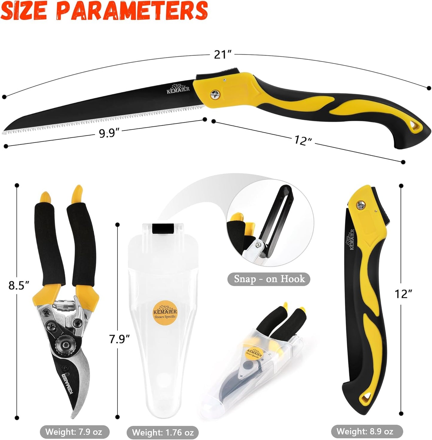 7 - Piece Gardening Tools Set, Stainless Steel Gardening Tools, Heavy - duty Hand Gardening Tools with a Toolbox, Suitable for Gardening Planting and Weeding, Gardening Gifts for Women and Men