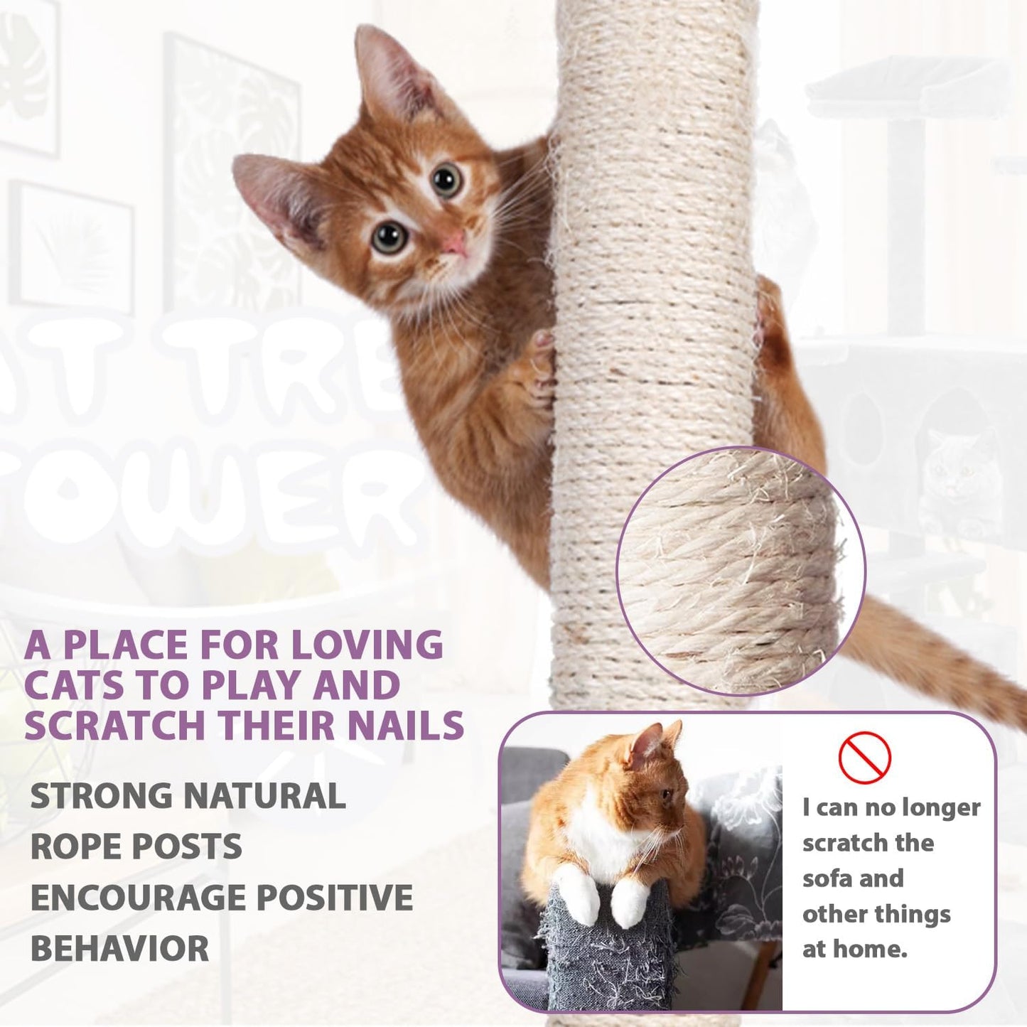 70 inches Cat Tower for Indoor Cats Multi-Level Cat Condos for XL Cat Tree Cat Climbing Tower with Scratching Posts, Hanging Toys,Pink