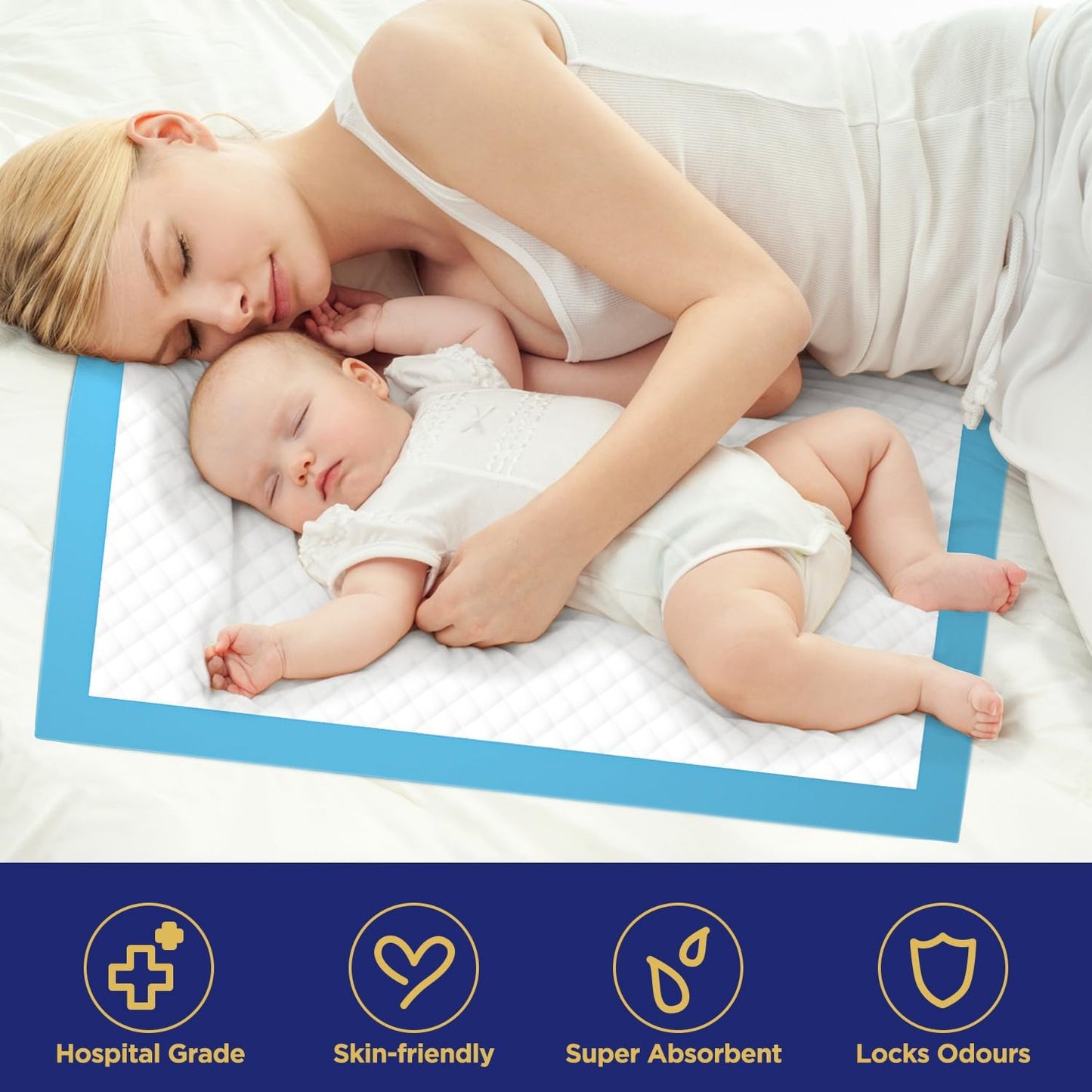 Extra Large Bed Pads for Incontinence Disposable,(32"x36",35Pads) Leak-Proof Breathable Incontinence Bed Pads for Children and Pets,High Absorbency Disposable Bed Pads