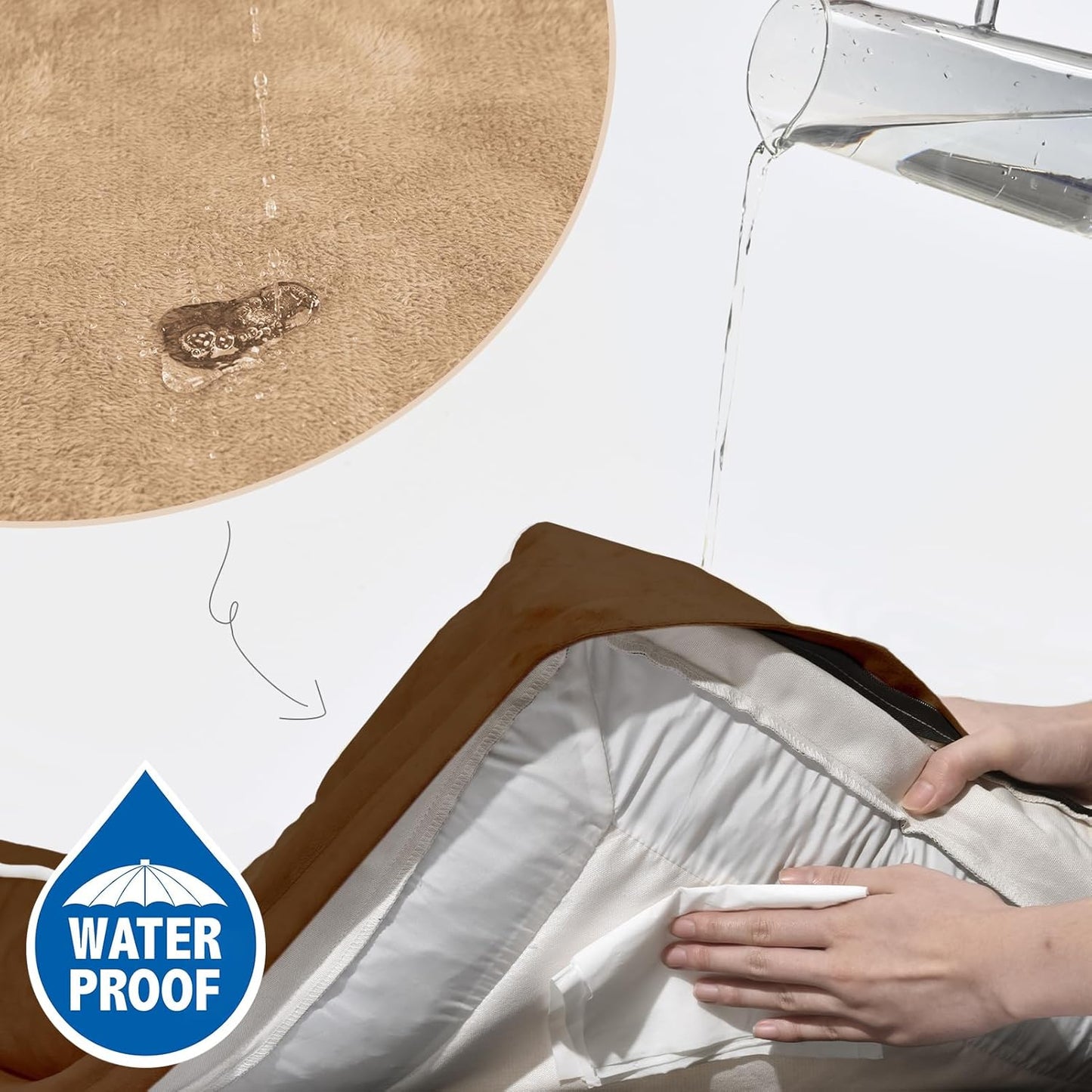 Comfort Expression Small Dog Beds Waterproof Orthopedic Foam Dog Sofa Beds for Small Dogs Comfy Pet Bed with Washable Removable Cover & Non-Slip Bottom(X-Small,Brown)