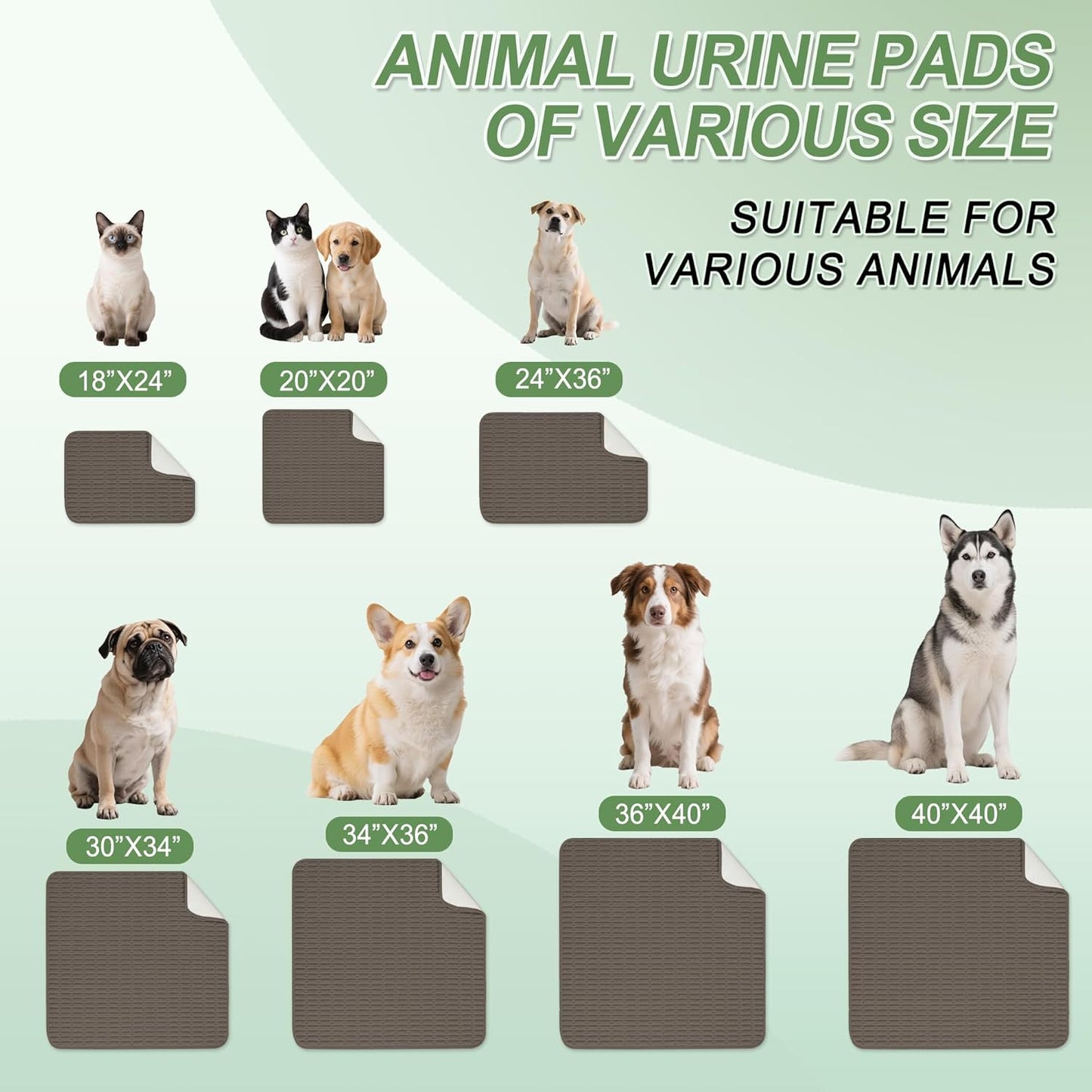 Washable Pee Pads for Dogs, 2 Pack Reusable Puppy Pads Dog Pads, Non-Slip Dog Pee Pads, Leakproof Pet Pee Pads Wee Wee Pads for Dogs. (Coffee, 30"x34"(Pack of 2))