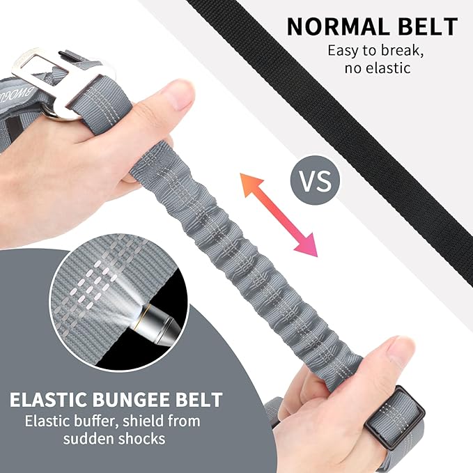 BWOGUE Pet Dog Cat Seat Belt Reflective Car Dog Headrest Restraint Leash Elastic Buffer Bungee Adjustable Tangle-Free Safety Leads Vehicle Seatbelt Harness for Small, Medium and Large Dogs (1 Pack)