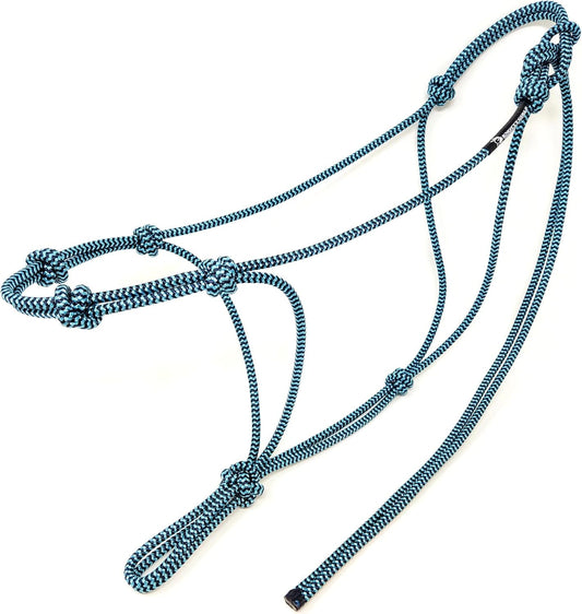 Horse Rope Training Halter - 4 Knot 1/4" Stiff Halter Cord - Used by Famous Trainers Multiple Sizes Multiple Colors