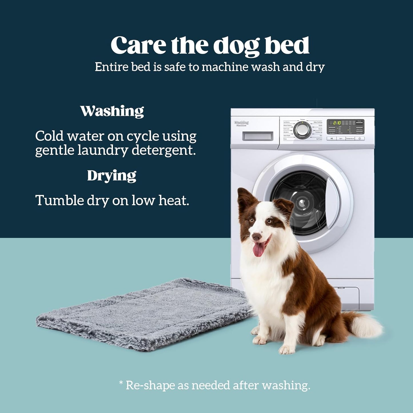 Stoutwool Indestructible Dog Bed - Fluffy Chew Proof Dog Crate Pad - Tough Kennel Pad for Aggressive Chewers - Washable, Ideal for Medium Breeds & Fits 30-Inch Crate - 29"x18", Charcoal