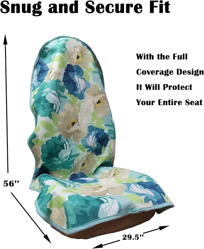 Car Seat Cover Protector Front Seats,for Gym Workout,Running,Swimming,Beach and Hiking,Waterproof Sweat Towel Bucket Seat Covers for Cars SUV Trucks (Chrysanthemum, 1Pcs)