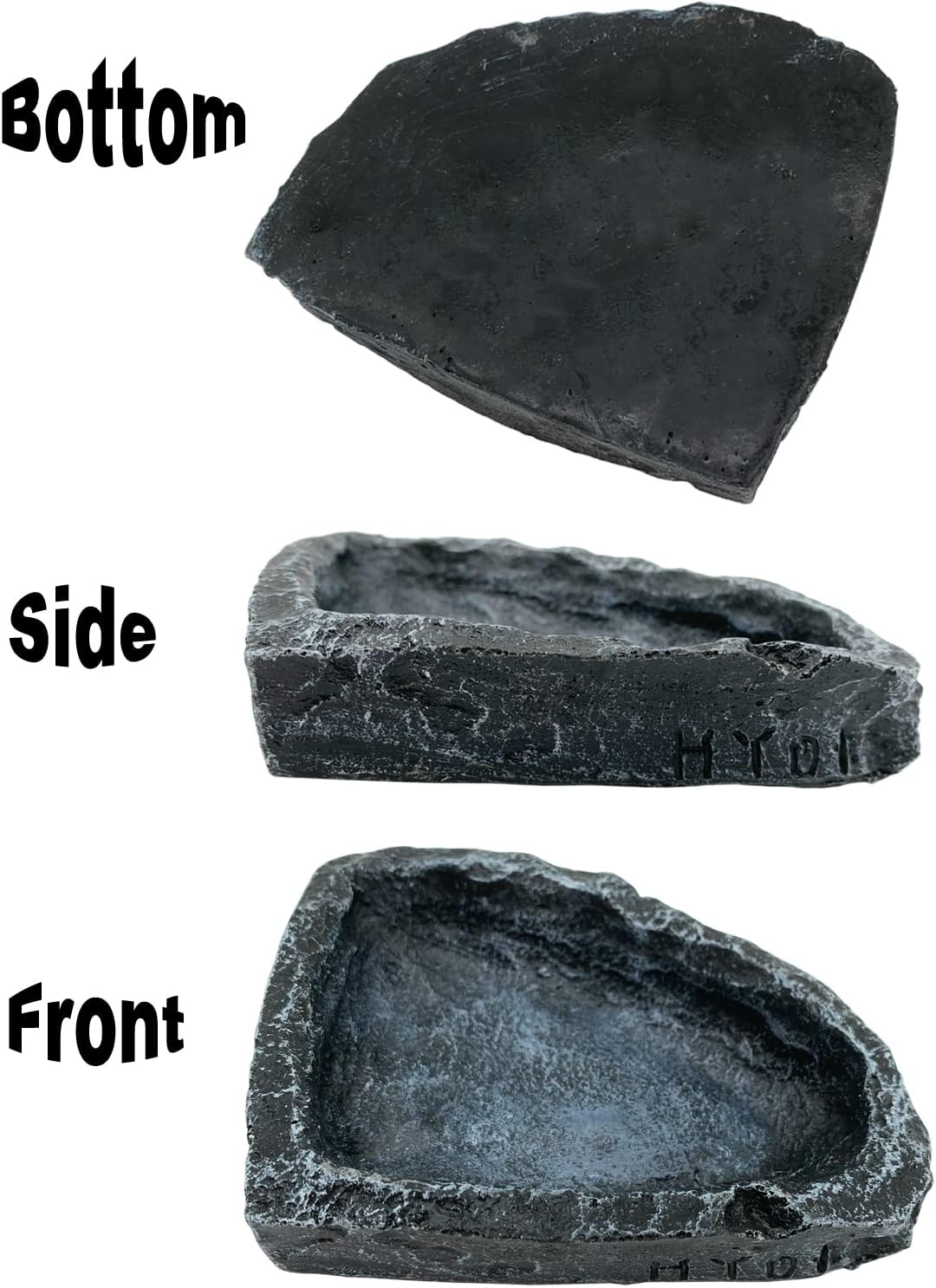 Reptile Water Dish Food Bowl, 2 Pack Reptile Feeding Dish Corner Bowl Terrarium Bowls for Bearded Dragon Lizard Frog Gecko Tortoise Hermit Crab