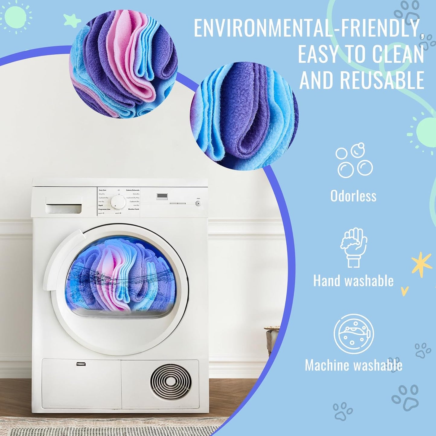 Pet Snuffle Ball, Puzzle Sniffing Interactive Dog Ball for Blind Dogs Training Stress Relief Dog Enrichment Toys Treat Machine Washable (Macarons Color, 10cm)