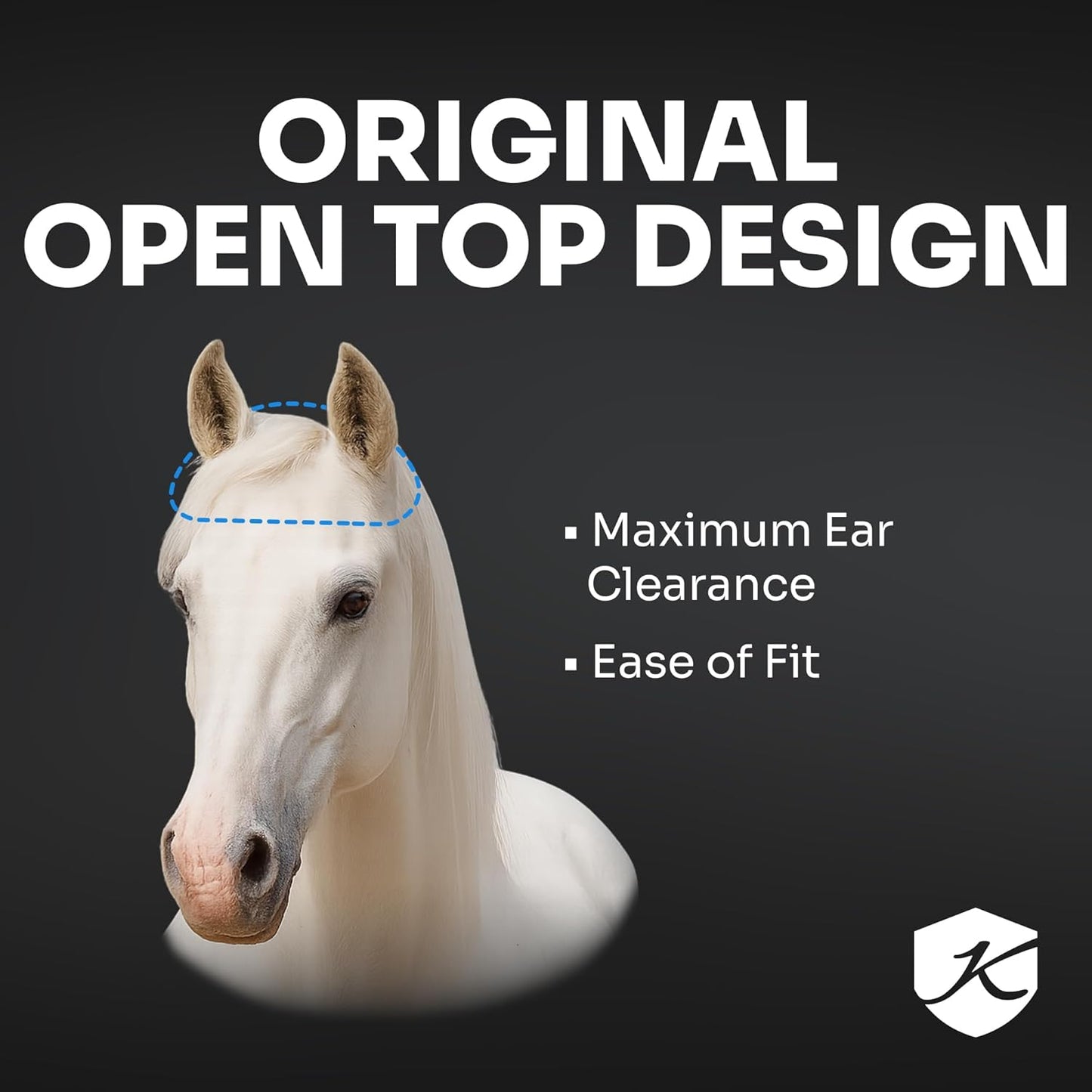 Kensington Fly Mask Web Trim Protects Horses Face and Eyes from Bites and Sun Rays While Allowing Full Visibility Ears and Forelock Able to Come Through The Mask, XXL-Draft, Atlantis