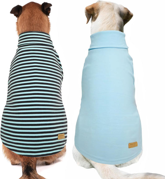 KYEESE 2Pack Dog Sweater Turtleneck Pet Clothes Warm Dogs Coats Stretchy Large Dog Sweaters for Medium Dogs Boy Pullover Pet Sweatshirt