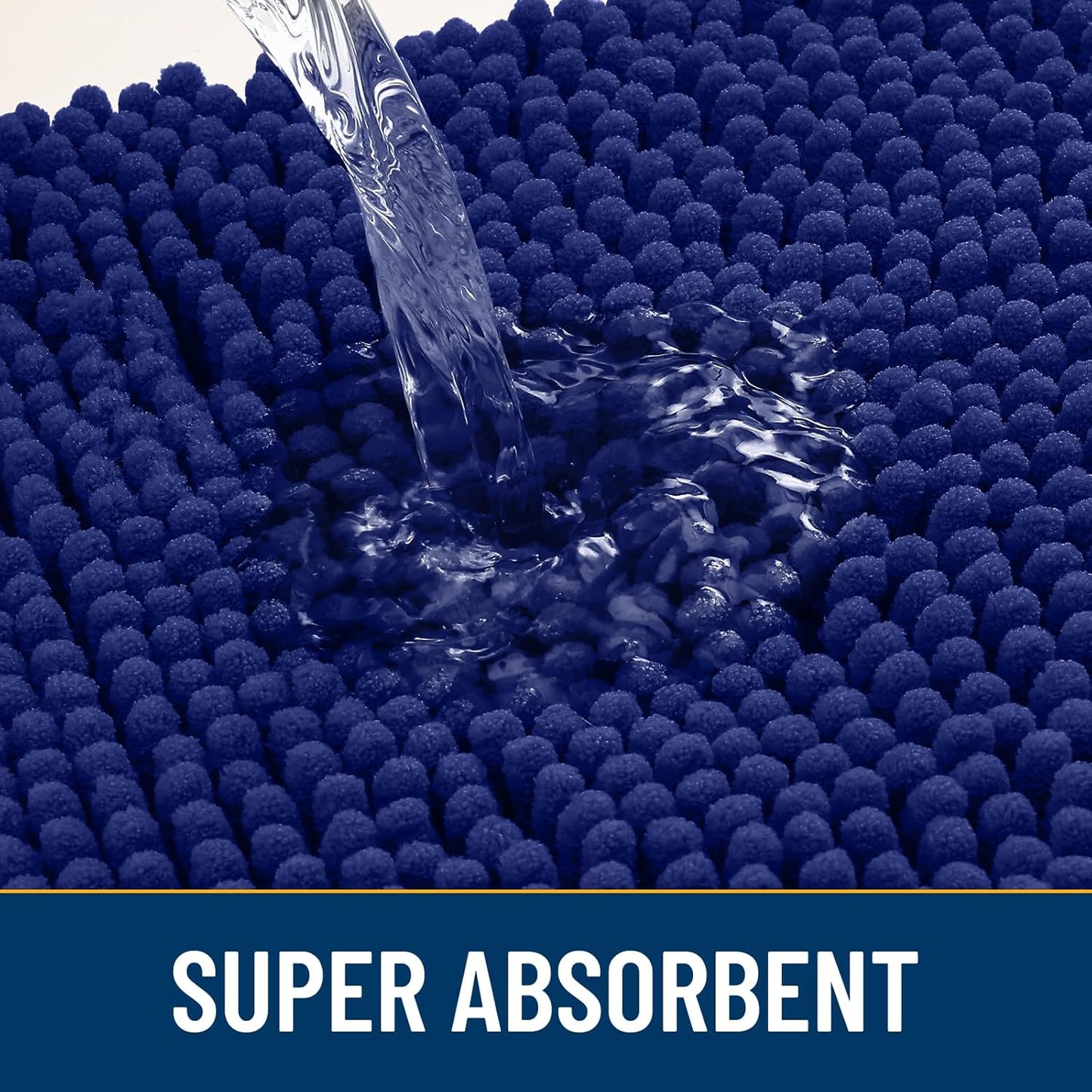 Smiry Dog Door Mat for Muddy Paws 40x32, Absorbs Moisture and Dirt Doormat, Non-Slip Washable Quick Dry Chenille Front Door Mat Indoor Entrance, Entryway Carpet for Inside Floor, Navy Blue