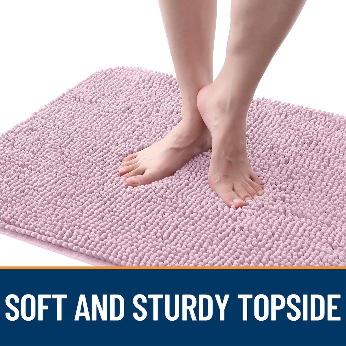 OLANLY Dog Door Mat for Muddy Paws 44x32, Absorbs Moisture and Dirt, Absorbent Non-Slip Washable Doormat, Quick Dry Chenille Mud Mat for Dogs, Entry Indoor Entryway Carpet for Inside Floor, Dusty Rose