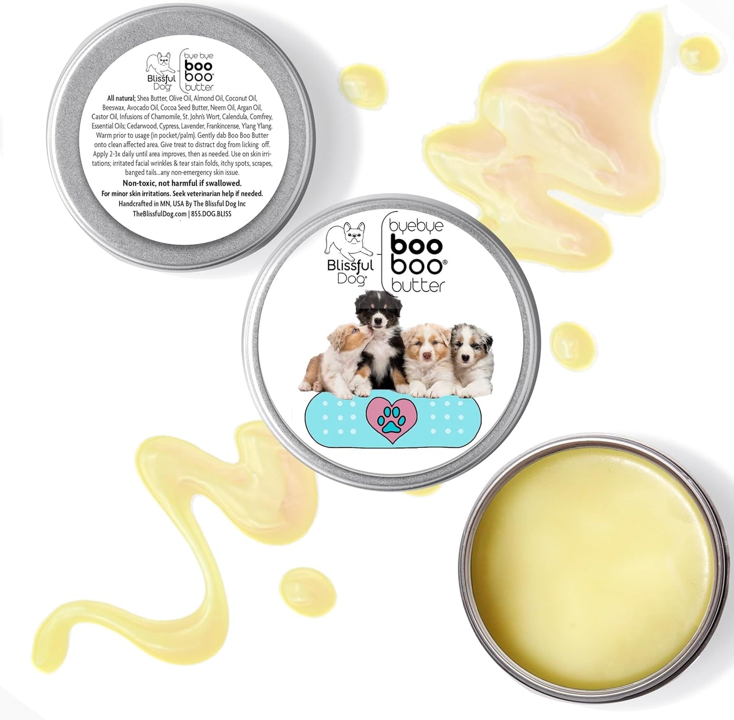The Blissful Dog 2 oz TIN Australian Shepherd Booboo Butter