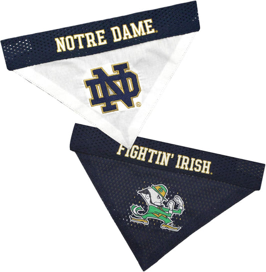 Pets First Collegiate Pet Accessories, Reversible Bandana, Notre Dame Fighting Irish Size Large/X-Large