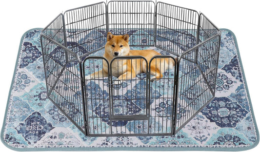 IEUUMLER Washable Pee Pads for Dogs, 1 Pack Reusable Non-Slip Grip, Super Absorbent Waterproof Puppy Pads for Potty Training, Playpen, Crate, Whelping Box EU011 (Blue, 48" x 48")