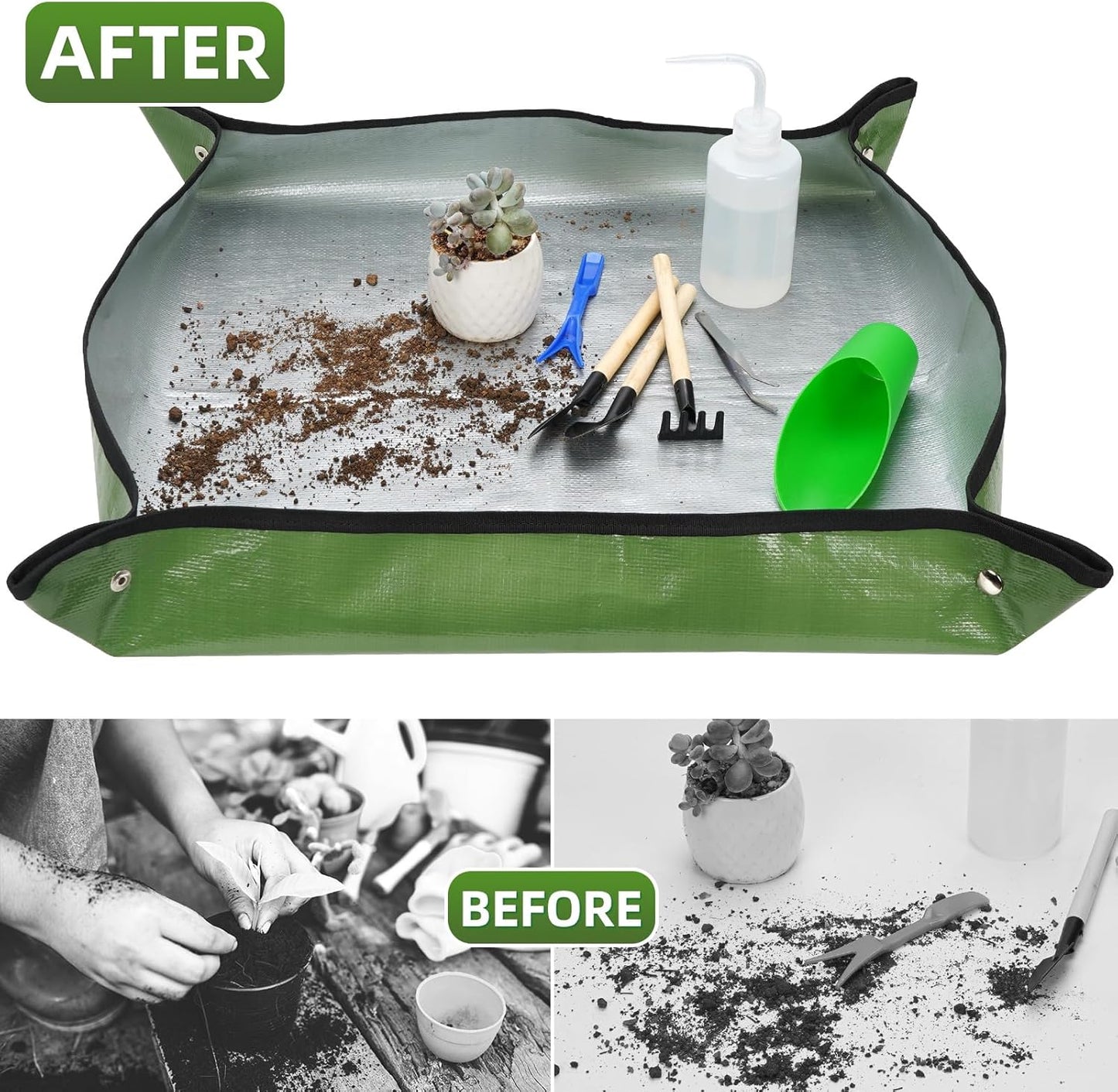 Succulent Tools Kit with Organizer Bag- 13Pcs Indoor Gardening Tools |Mini Succulent Hand Tools with Tote, Succulent Transplanting Supplies, Present for Gardeners Plant Care (Navyblue) ﻿