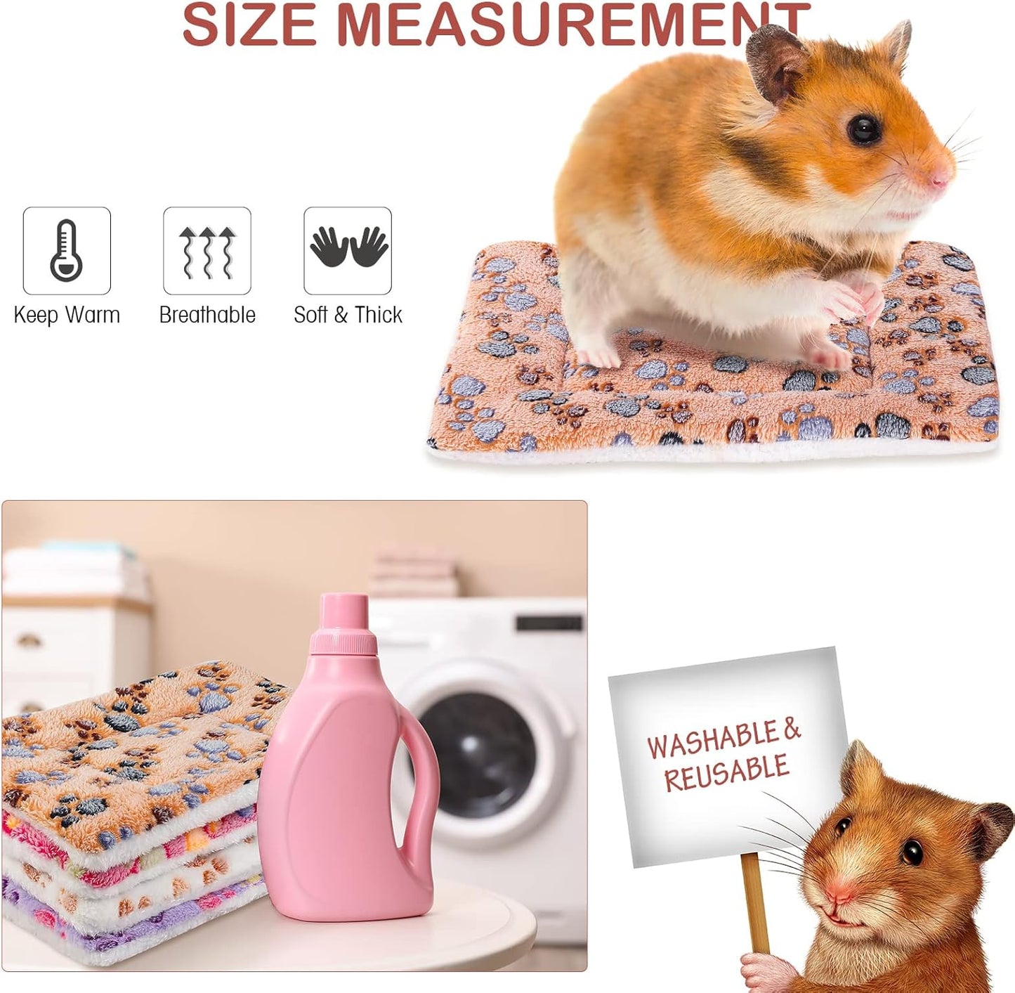 4 Pack Ultra Soft Dog Cat Bed Mat with Cute Prints Reversible Fleece Dog Crate Kennel Pad Cozy Washable Thickened Hamster Guinea Pig Pet Bed Mat for Small Animals(13 x 10 Inches,Vivid Color)
