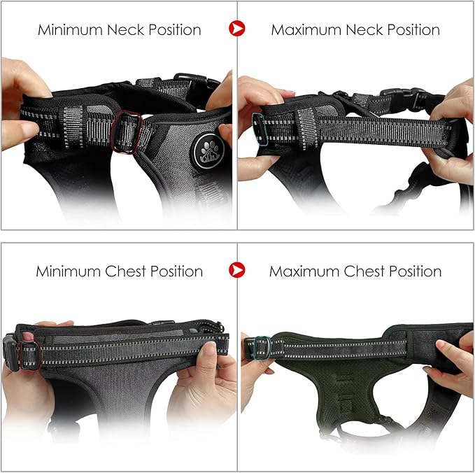 NESTROAD No Pull Dog Harness,Adjustable Oxford Dog Vest Harness with Leash,Reflective No-Choke Pet Harness with Easy Control Soft Handle for Small Dogs(Small,Black)