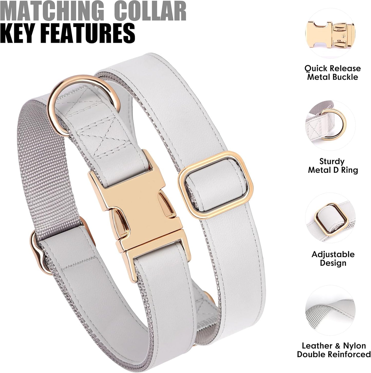 PET ARTIST Soft PU Leather Dog Collar for Small Dogs, Bright & Classic Nylon Padded Durable Dog Collar Leather with Quick Release Metal Buckle Adjustable for Male Dogs, Neck Fit 9-14"