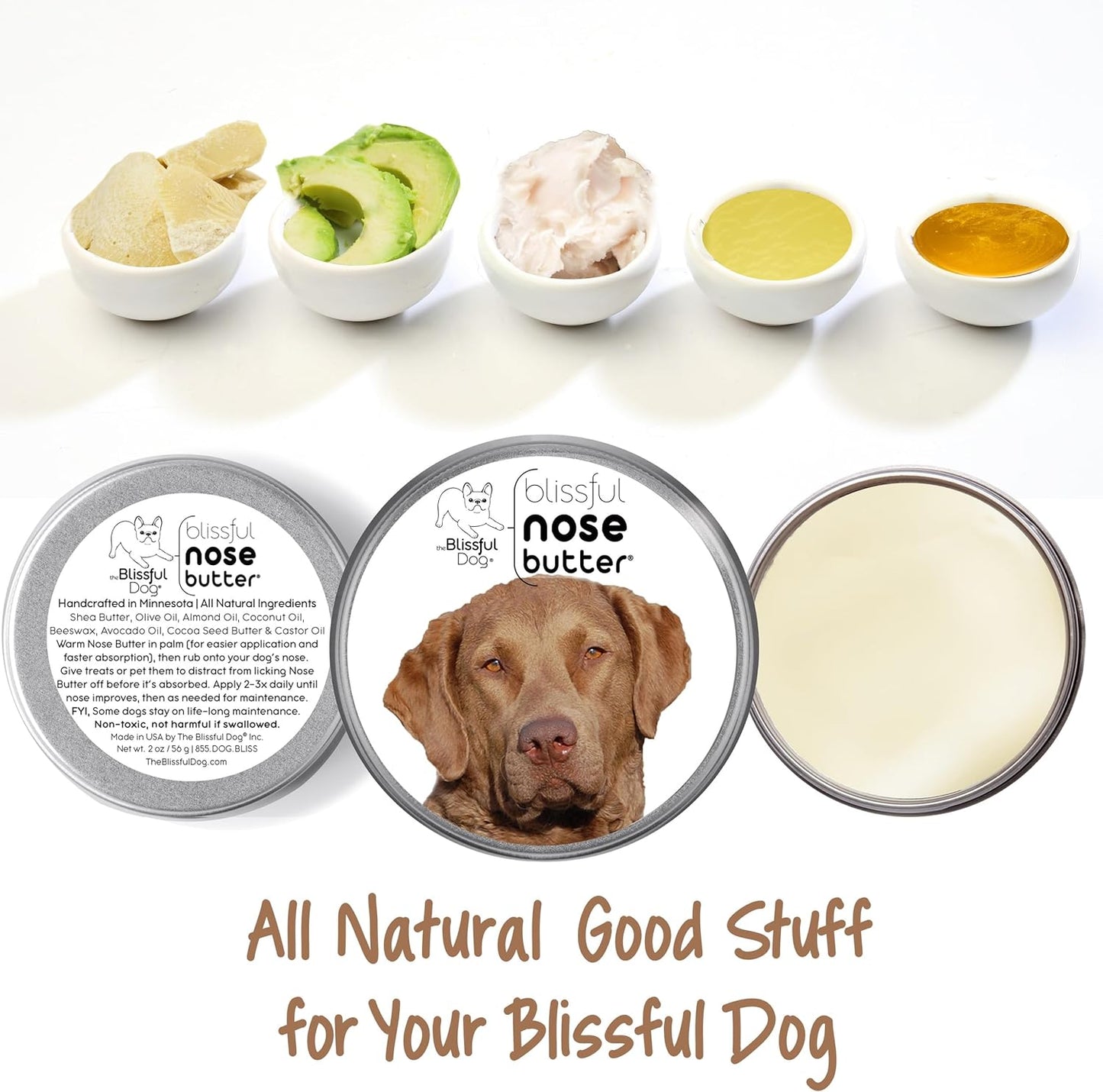 The Blissful Dog Chesapeake Bay Retriever Unscented Nose Butter, 8-Ounce