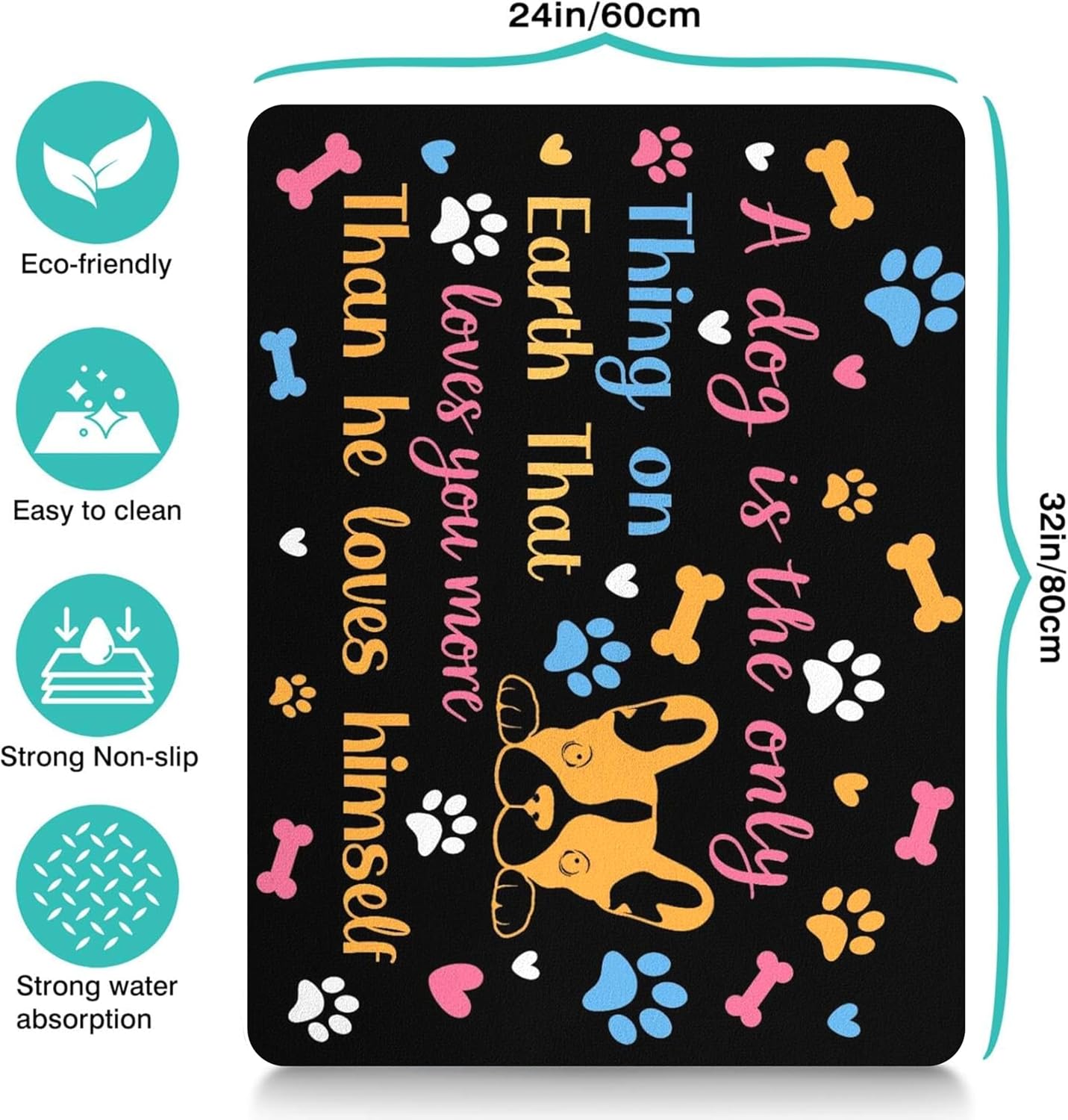 Pet Feeding Mat for Floors Waterproof Dog Mat for Food and Water Absorbent Quick Dry Non Slip mat for Cat Bowls