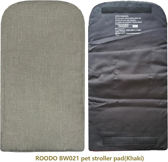ROODO Pet Stroller Inner Pad for Exclusive Use,Original,Replaceable,Easy to Clean,Set of 3 pc(Khaki)