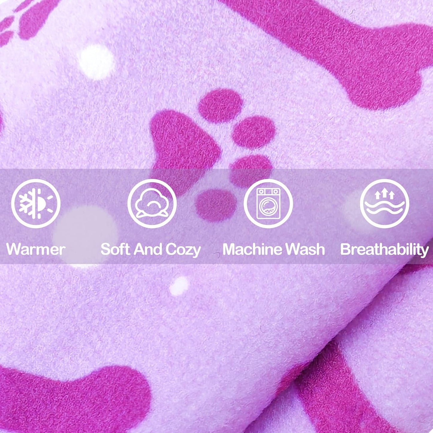 PET SHOW 4 Pack Small Dog Pajamas Paw Bone Patterns Cute Clothes for Medium Dogs Soft Fleece Stretchy PJs 4 Legged Jumpsuit Puppy Cats Onesies Outfits with Sleeve Dachshund Doggies Girl Boy (Large)