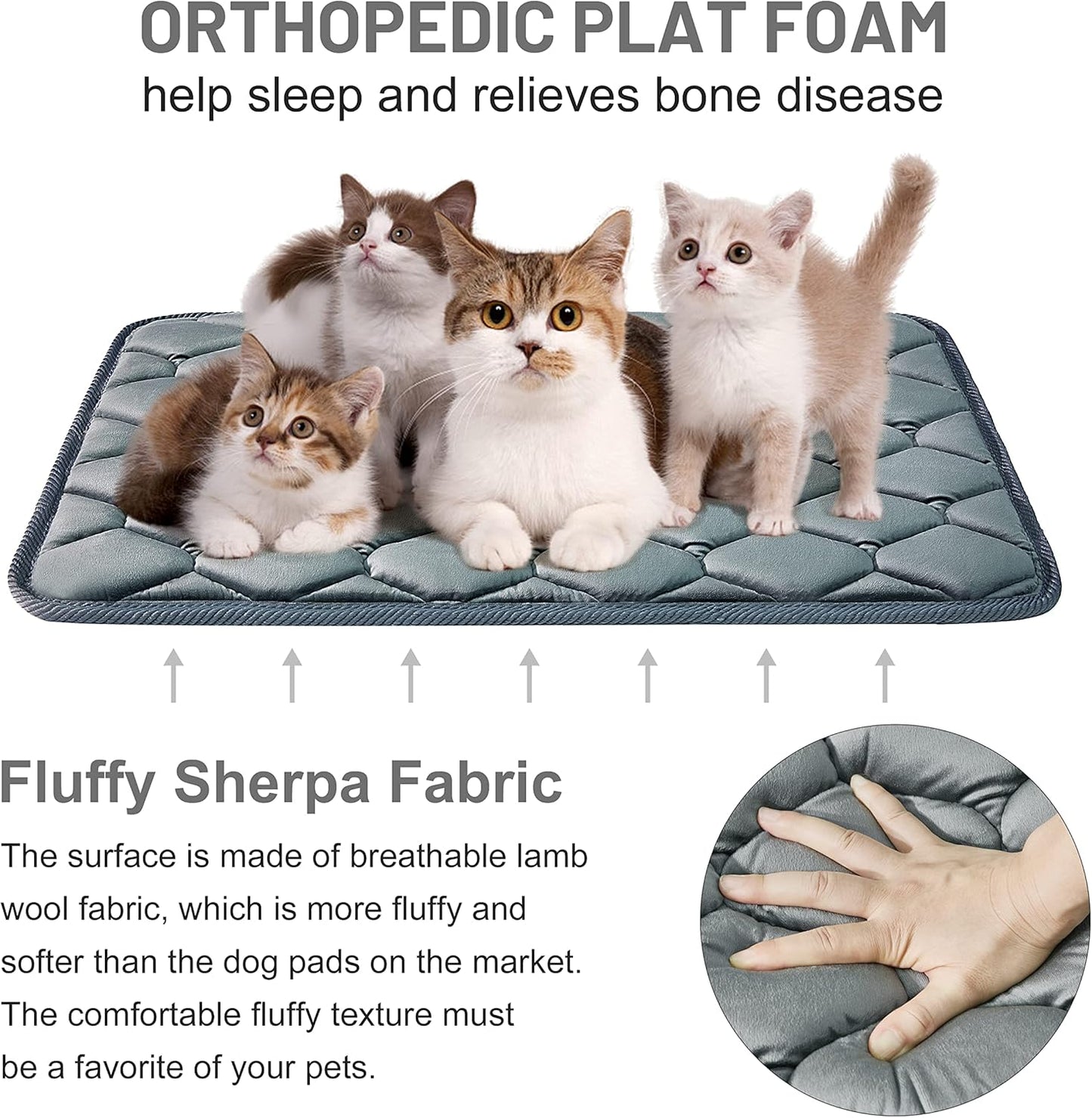 Dog Crate Mats,Soft Kennel Pads Washable with Anti-Slip Bottom,Dog Kennel Pads for Sleeping,Pets Mattress Cat Dog Beds for Large Medium Dogs(47x29,Grey)