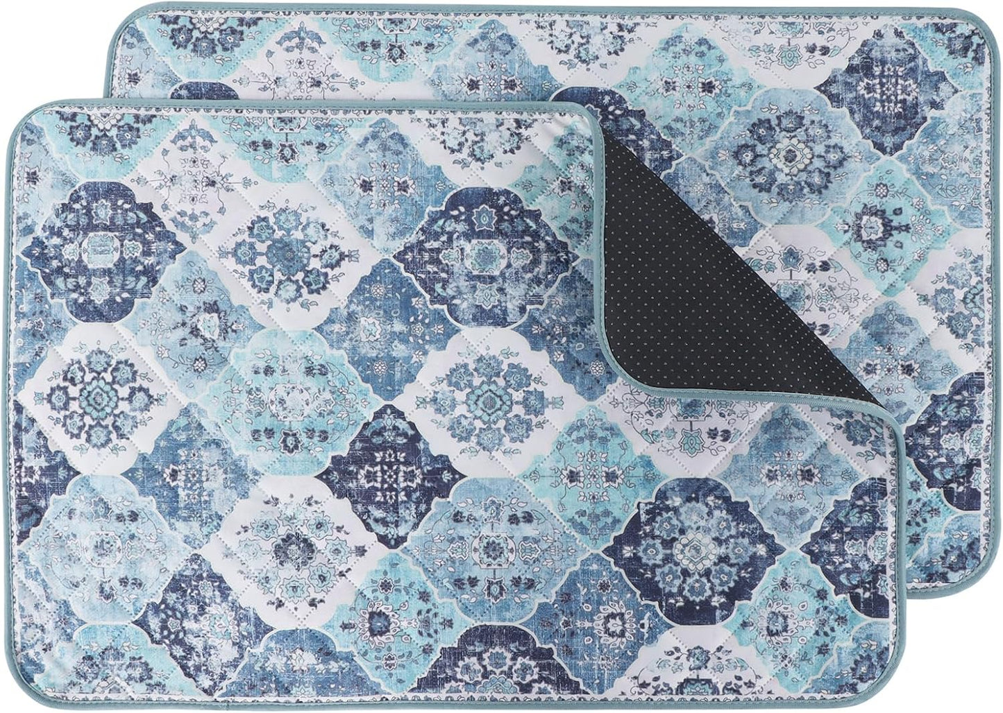 IEUUMLER Washable Pee Pads for Dogs, 2 Pack Reusable Pee Pads for Dogs Non-Slip Grip, Super Absorbent Waterproof Puppy Pads for Potty Training, Playpen, Crate, Whelping Box EU011 (Blue,24" x 18")