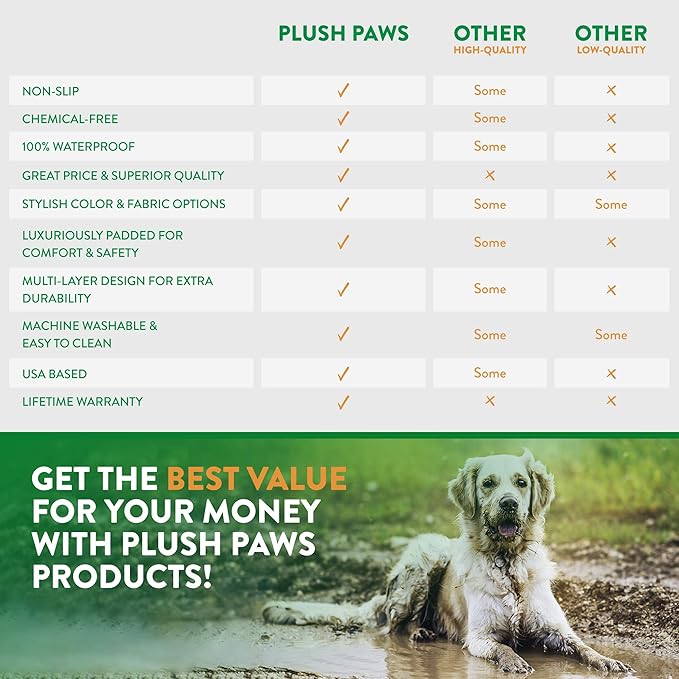 Plush Paws Products Velvet Rear Car Seat Protector w/Hammock | Washable & Waterproof Back Seat Dog Cover for Car, Truck, & SUV | Nonslip, Tear Resistant Pet Seat Cover | X-Large Charcoal