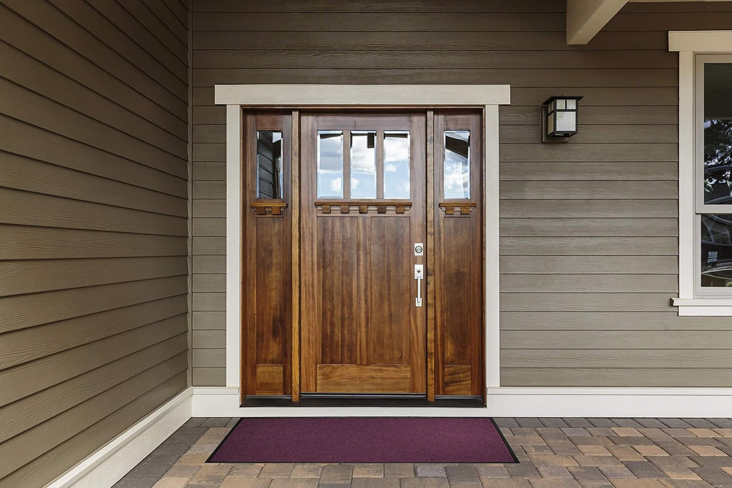 M+A Matting WaterHog Diamond | Commercial-Grade Entrance Mat with Rubber Border – Indoor/Outdoor, Quick Drying, Stain Resistant Door Mat (Dark Brown, 6' x 8')