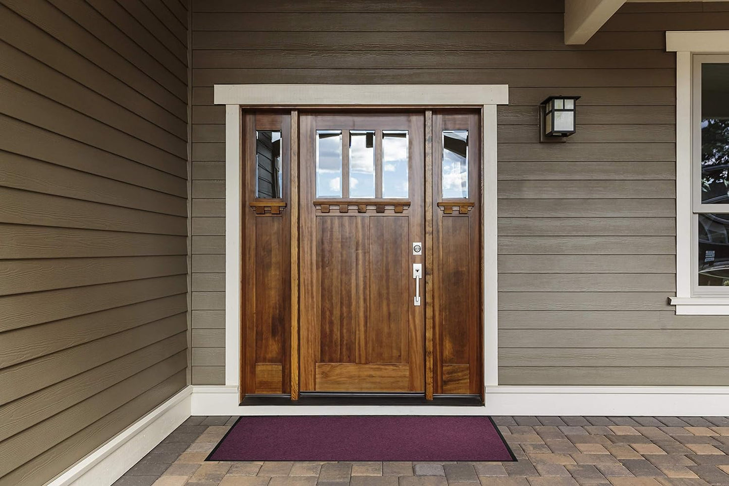 WaterHog Diamond | Commercial-Grade Entrance Mat with Rubber Border – Indoor/Outdoor, Quick Drying, Stain Resistant Door Mat (Bluestone, 3' x 12')