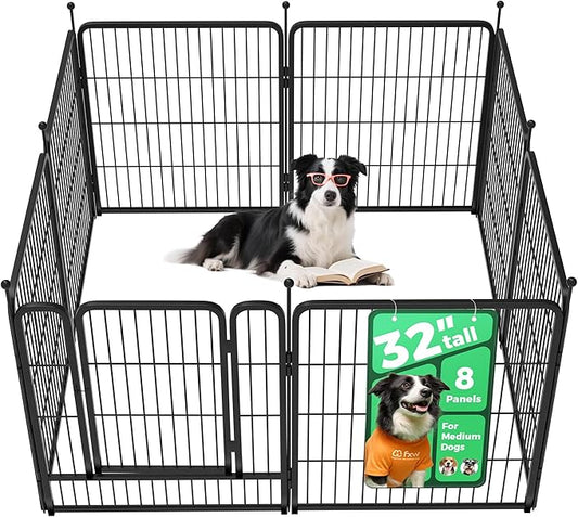 FXW Rollick Unleashed Dog Playpen for Indoor, Yard, RV Camping, 32 inch 8 Panels for Small and Medium Dogs│Patented