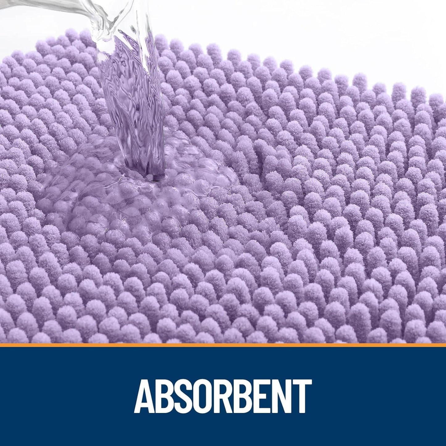 OLANLY Dog Door Mat for Muddy Paws 59x24, Absorbs Moisture and Dirt, Absorbent Non-Slip Washable Doormat, Quick Dry Chenille Mud Mat for Dogs, Entry Indoor Entryway Carpet for Inside Floor, Lavender