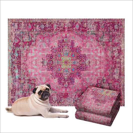 LOVEWAG Washable Dog Pee Pads, 36" x 48", Waterproof, Non-Slip, Super Absorbent, Reusable Machine-Washable, 2-Pack (Mystic Fuchsia)