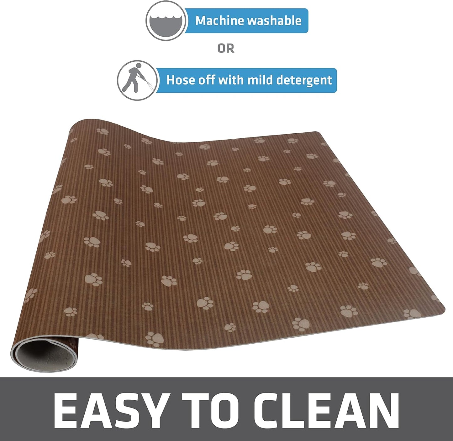 Drymate Dog Crate Mat Liner, Absorbs Urine, Waterproof, Non-Slip, Washable Puppy Pee Pad for Kennel Training - Use Under Pet Cage to Protect Floors, Thin Cut to Fit Design (USA Made) (Brown)(27"x42")