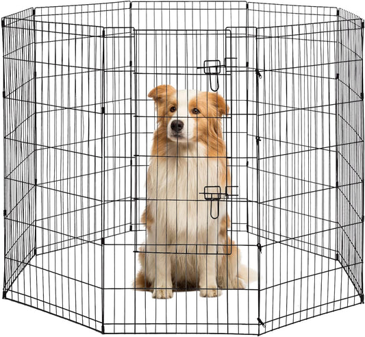 48 Tall Dog Playpen Crate Fence Pet Play Pen Exercise Cage -8 Pane